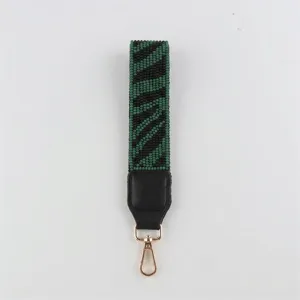 2mm Lochlose Samenperlen Gewebtes Armband Zebramuster Perlen Schlüsselanhänger Lanyard Handyband Charm Für Damen Taschenzubehör
