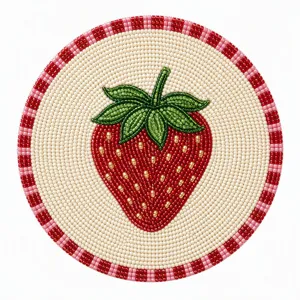 Handmade Seed Bead Woven Fruit Coasters Creative Cherry Peach Strawberry Insulated Table Mats Decorative Glass Bead Coasters Home Decor