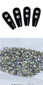 Großhandel AB Flachrückel Strasssteine für Nageldesign, super glänzende Glas Kristalle.