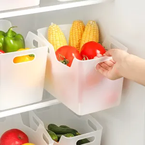 Japanese Style Soft Transparent Plastic Storage Basket Portable Fruit Vegetable Container Kitchen Sundries Organizer Box