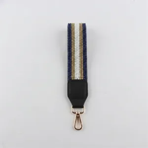 Handgefertigte Perlen Handgelenkschlaufe Lanyard mit Lederverbinder fuer Schluessel & Handy.