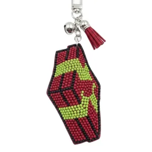 Portachiavi anguria di perline ciondolo borsa fatto a mano charm carino rosso verde accessorio