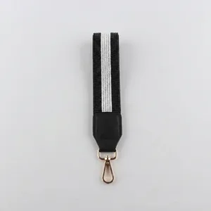 Handgefertigt schwarz weiss perlen armband schluesselanhaenger handy zubehoer alltag