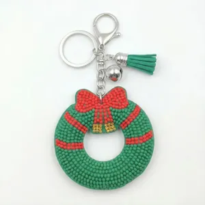 Weihnachten perlenkranz schlüsselanhänger taschenanhänger mit quaste und glocke details