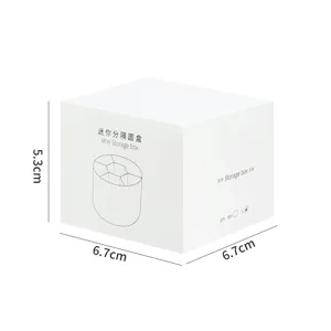 Mini divided round storage box desktop organizer for stationery and cosmetics 7 grids