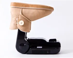 Detail view of the portable electric shoe dryer with folding support and UV sterilization unit.