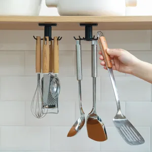 Keuken Roterende Haak ABS Wandmontage Opbergrek Klauwen Spateloeder Kast Organizer Modern Minimalistisch