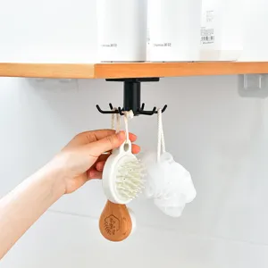 Boorvrije 360-graden roterende keukenhaak, multifunctionele opbergrek voor kastorganizer thuis.