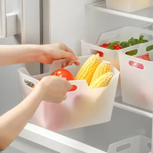 Japanese style soft portable refrigerator fruit and vegetable storage basket large capacity organizer