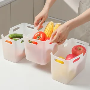 Japanese portable plastic storage basket translucent kitchen organizer for fruit vegetables