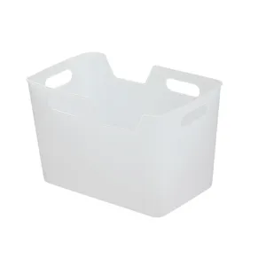 Japanese style translucent plastic storage basket portable home organizer bin for daily use