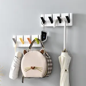 Creative Piano Key Wall Mounted Coat Hook PP Plastic Foldable Hanger For Door Back Hat Bag Umbrella Home Storage