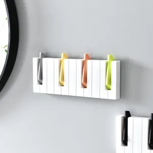 Creative piano key wall hook, multi-color folding coat and hat rack for door or wall.