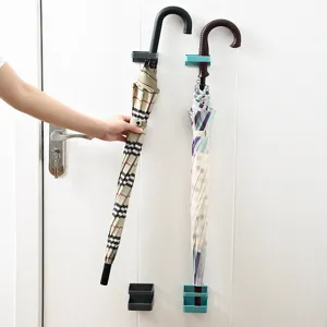 Punch Free Wall Mounted Umbrella Rack Draining Umbrella Storage Organizer Holder For Living Room Entryway Home Decor
