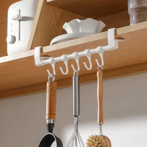 Japanese Style Plastic Cabinet Door Hanging Rack Multi-Function Shelf Over-Cabinet Storage Organizer For Kitchen