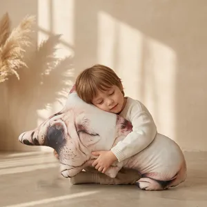 Cute soft French bulldog plush pillow stuffed toy puppy doll home cushion for girls.