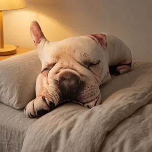 Cute soft French bulldog plush pillow stuffed animal toy for home bedroom sofa decoration.