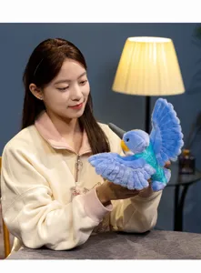 Cute simulation kingfisher plush toy blue bird doll soft comforting stuffed animal gift for kids.