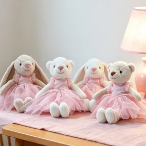 Juguete de Peluche Animal Conejo Oso Muñeca Con Falda Tutu Rosa