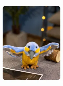 Cute simulated kingfisher plush toy, soft blue bird stuffed doll, perfect gift for kids.