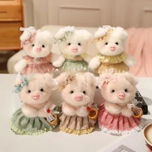 Süßes Cartoon Schwein Plüschtier Stofftier Puppe Mit Kleid Schlüsselanhänger Geschenk