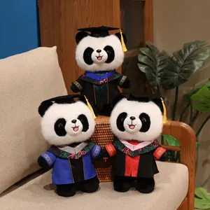 Mignon ensemble de peluche panda de remise des diplômes avec chapeau et robe cadeau fille