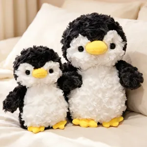 Leuke schattige zwarte witte pinguïn pluche knuffel zachte pop voor kinderen gezellig