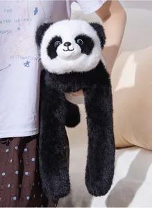 Cute long arm panda plush toy, soft stuffed animal doll, comfortable hugging pillow for kids.