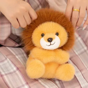 Cute magnetic hug lion plush toy soft stuffed animal doll for kids comfort and room decor.