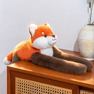 Cute plush fox stuffed animal toy with long arms, soft hugging pillow for kids and room decor.