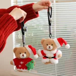 Süßer Weihnachts Plüschbär Hängepuppe Kuscheltier Teddybär Anhänger Rucksack Dekoration Geschenk