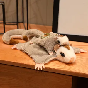 Mignonne peluche de grand polatouche avec porte-clés, animal en tissu doux pour les enfants.