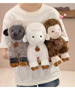 Süßes stehendes kleines Schaf Plüschtier Set, weiche Stoffpuppe für Kinder Geburtstagsgeschenk.
