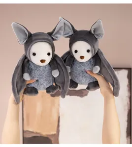 Simpatico peluche pipistrello grigio morbido animale di peluche bambola fantasma regalo