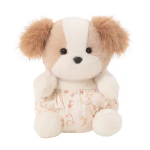 Cute plush toy puppy doll fluffy stuffed animal with lovely shorts birthday gift for kids