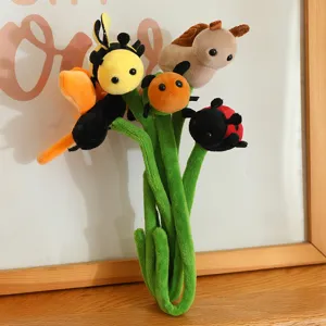 Cute plush flower bouquet insect doll creative home decor stuffed toy cute gift ornament