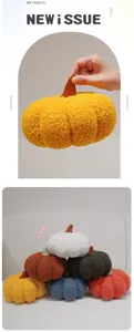 Cute simulation pumpkin plush pillow toy, soft stuffed vegetable doll for home decor and kids.
