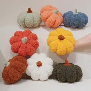 Cartoon Simulation Pumpkin Throw Pillow Plush Toy Cute Stuffed Doll Kids Bag Keychain Soft Polyester Home Decor Gift
