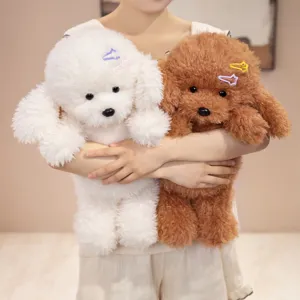 Cute fluffy teddy dog plush toys set, soft stuffed puppy dolls for kids and girls gifts