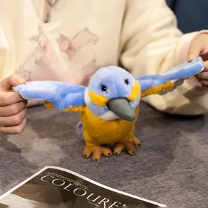 Cute simulation kingfisher plush toy, blue bird doll for kids, soft stuffed animal gift.