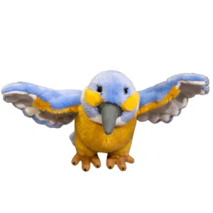 Cute simulation kingfisher plush toy blue bird stuffed doll for kids birthday gift
