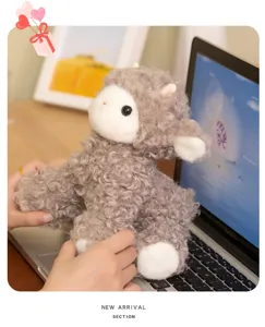 Süßes flauschiges Schaf Plüschtier Kuscheltier weiches Spielzeug graues Lamm Geschenk