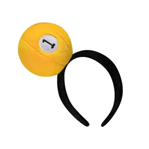 Plush billiard ball headband, cute yellow number 1 pool ball hair hoop for girls and kids daily wear.