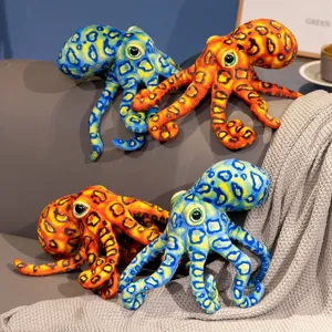 Süßes Leopardenmuster Oktopus Plüschtier Kuscheltier Weiche Oktopus Puppe Kinder Begleiter Komfort Kissen Geschenk