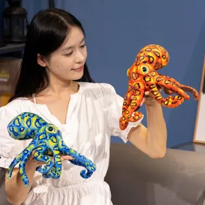 Süßes weiches Oktopus Plüschtier Kuscheltier für Kinder Begleiter, Hauptansicht mit blau orange.