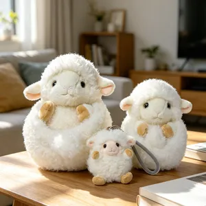 Cute fluffy sheep plush toy doll, soft stuffed animal companion for kids and girls birthday.