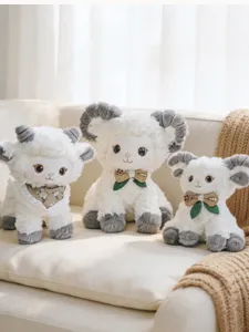 Cute fluffy plush sheep toy lamb doll soft stuffed animal for kids cozy home room decoration.