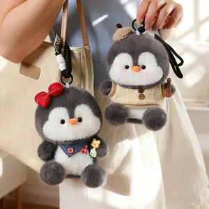 Simpatico portachiavi pinguino di peluche bambola animale soffice ciondolo borsa zaino regalo