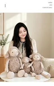 Cartoon cute long-legged lamb plush toy, soft stuffed animal doll, perfect for kids birthday gifts.