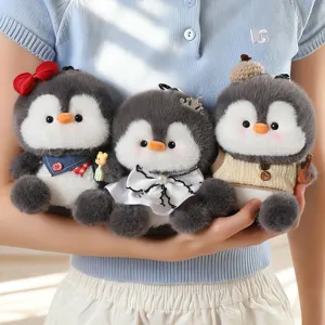 Simpatico portachiavi con pinguino di peluche paffuto, bambola soffice per borsa da donna.